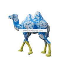 Wholesale decoration outdoor ornaments fiberglass animal home sculpture display life size garden camel statue for sale